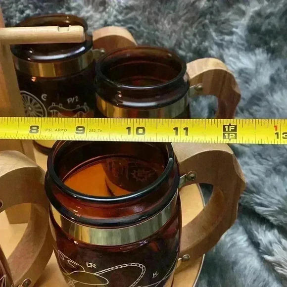 Vintage Siesta Ware Cowboy Barrel
Mugs & Wood  Serving Tray Set | - Picture 16 of 16